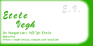 etele vegh business card